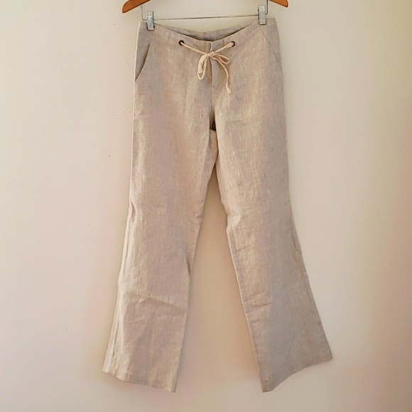 Sacred Threads Wide Leg Linen Pants Nature M - Picture 5 of 16